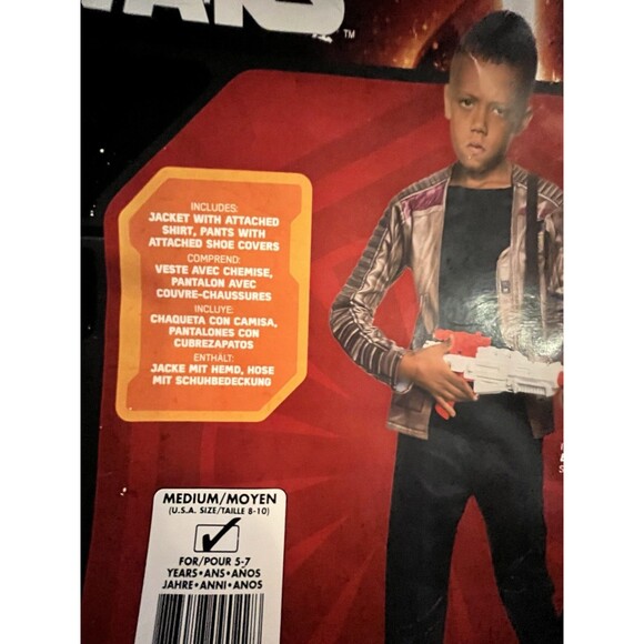 Star Wars The Force Awakens Finn Costume 8 9 10 Kids Medium Child's Deluxe NEW - Picture 3 of 7